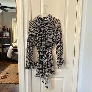 NWOT Olivaceous Black and Cream Patterned Dress
